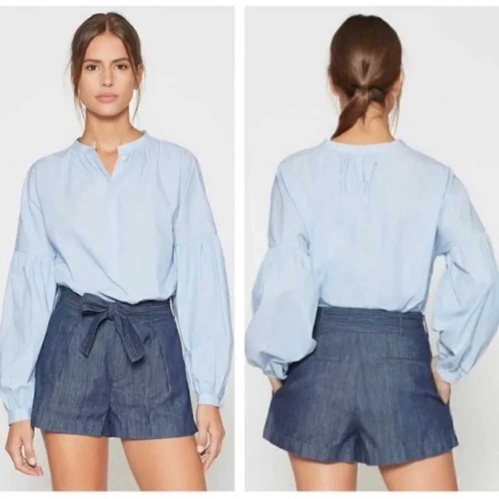 Joie Blue Maritime Cotton Blouse Top